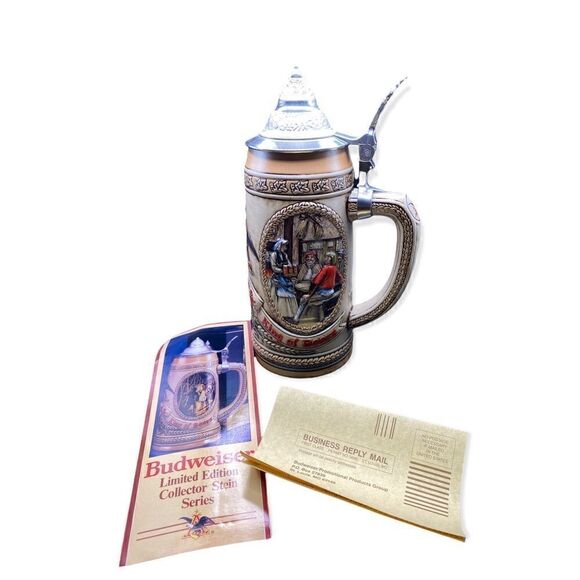 Anheuser-Busch beer stein Limited edition K series tavern scene mug with lid - Picture 7 of 10